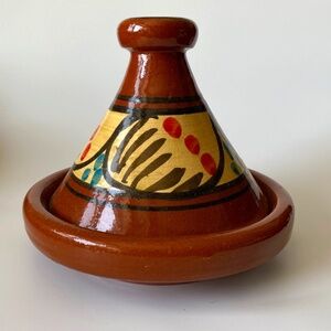 Moroccan Tagine Pot Glazed and Hand Painted Earthenware NWT